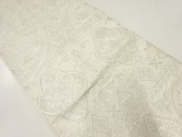 アンティーク　花唐草模様織出し袋帯（材料）